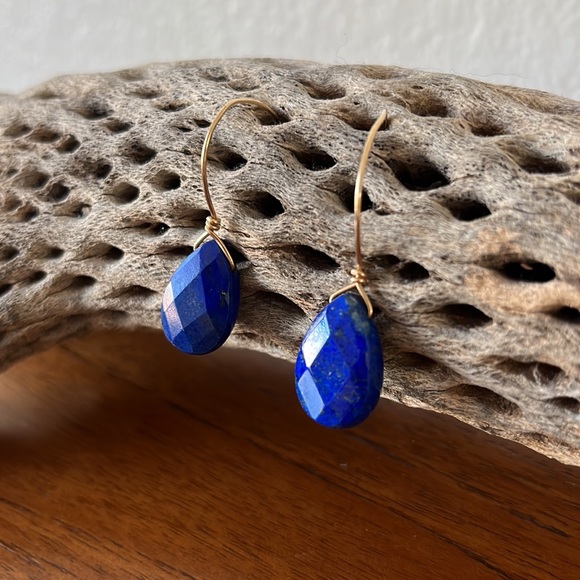 Hand crafted Lapis Lazuli Teardrop Earring - Picture 3 of 7